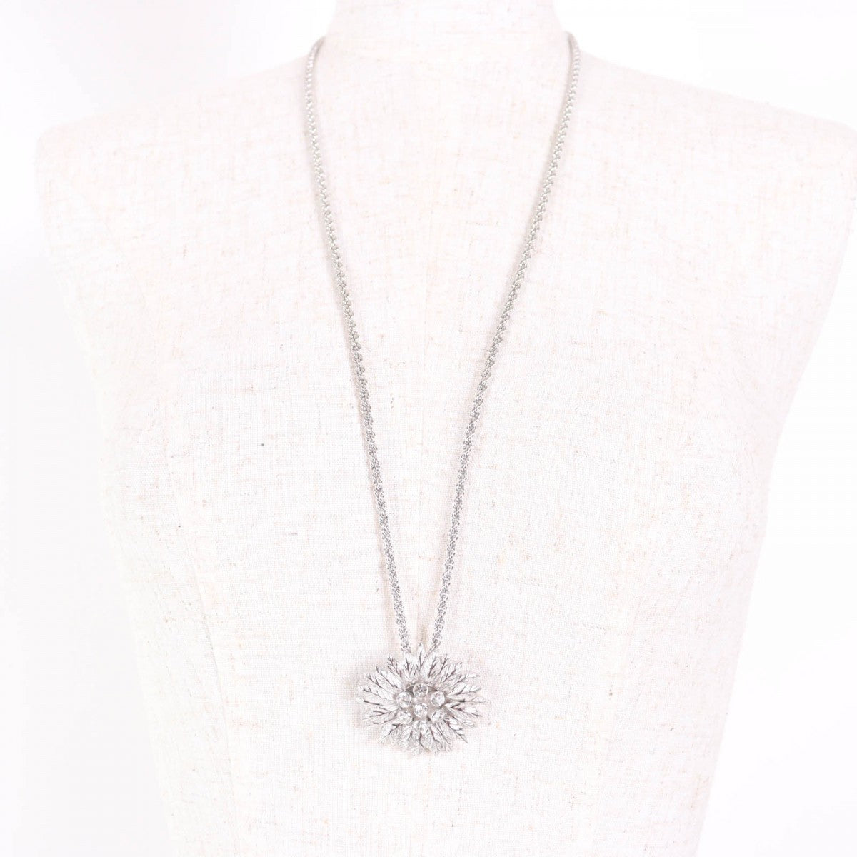 Christian Dior Necklace Metal, Rhinestone Silver