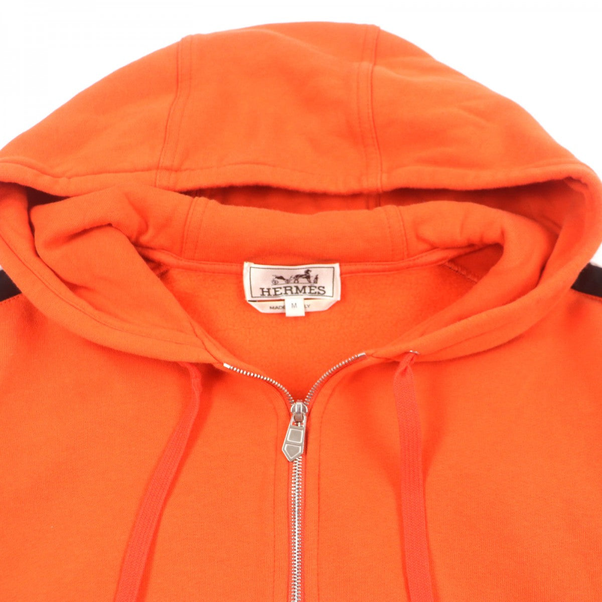 HERMES Hoodie Main: 100% cotton, part: 90% cotton, part: 10% polyester, part: 80% nylon, part: 20% polyurethane Orange Run H Hooded Zip-up Hoodie mens M