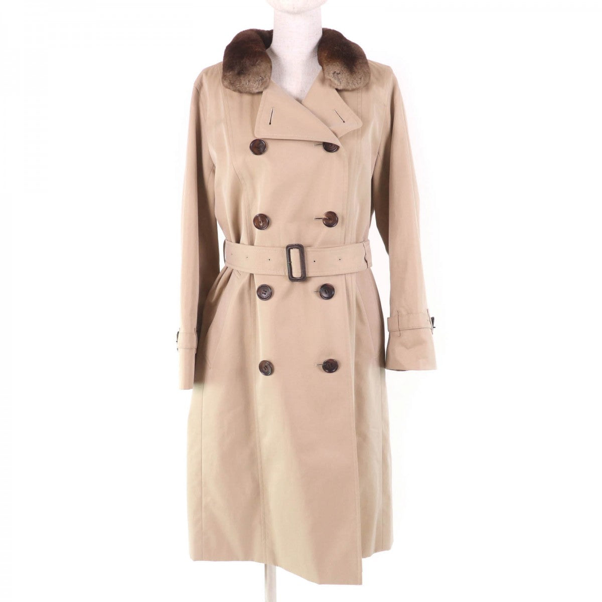 BURBERRY LONDON trench coat FD249-633-42 Outer: 100% cotton, Part: Cowhide, Part: Rex, Lining: Cotton, Part: Polyester beige Women 9