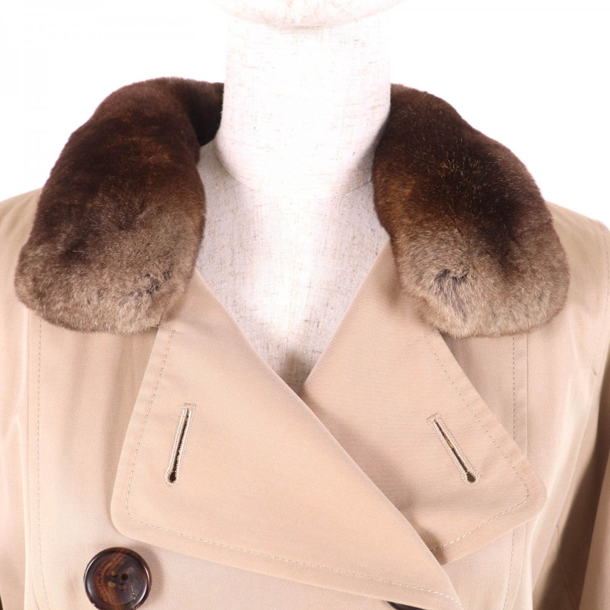 BURBERRY LONDON trench coat FD249-633-42 Outer: 100% cotton, Part: Cowhide, Part: Rex, Lining: Cotton, Part: Polyester beige Women 9