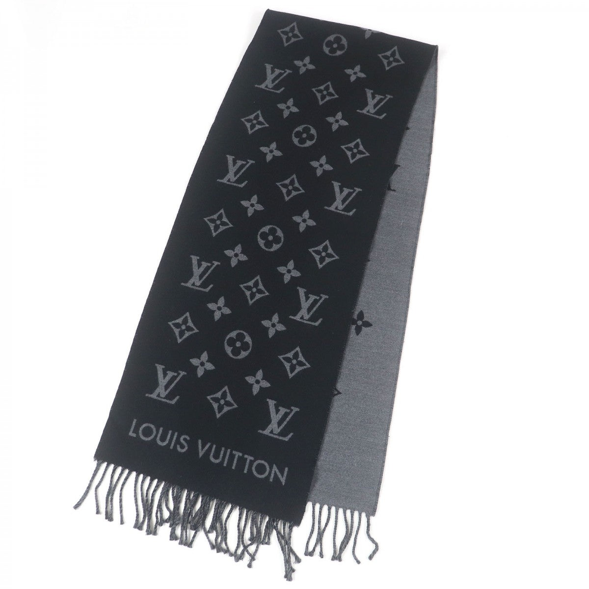 LOUIS VUITTON Scarf M79225 Main: 100% wool Noir All About Monogram mens