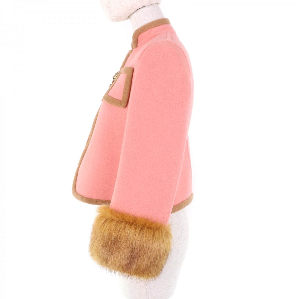 GUCCI Jacket 602771 Outer: 100% wool, Part: 100% acrylic, Lining: 100% polyester Pink brown Women 38