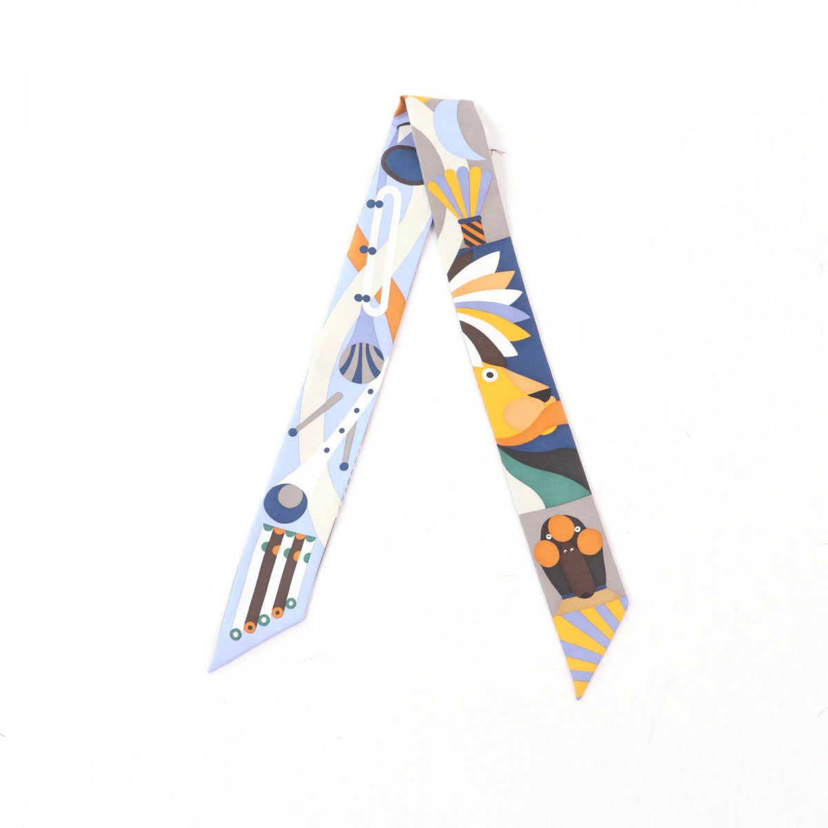 HERMES scarf Main: 100% silk BRUN/BLEU/VERT PARADE EN FANFARE Women