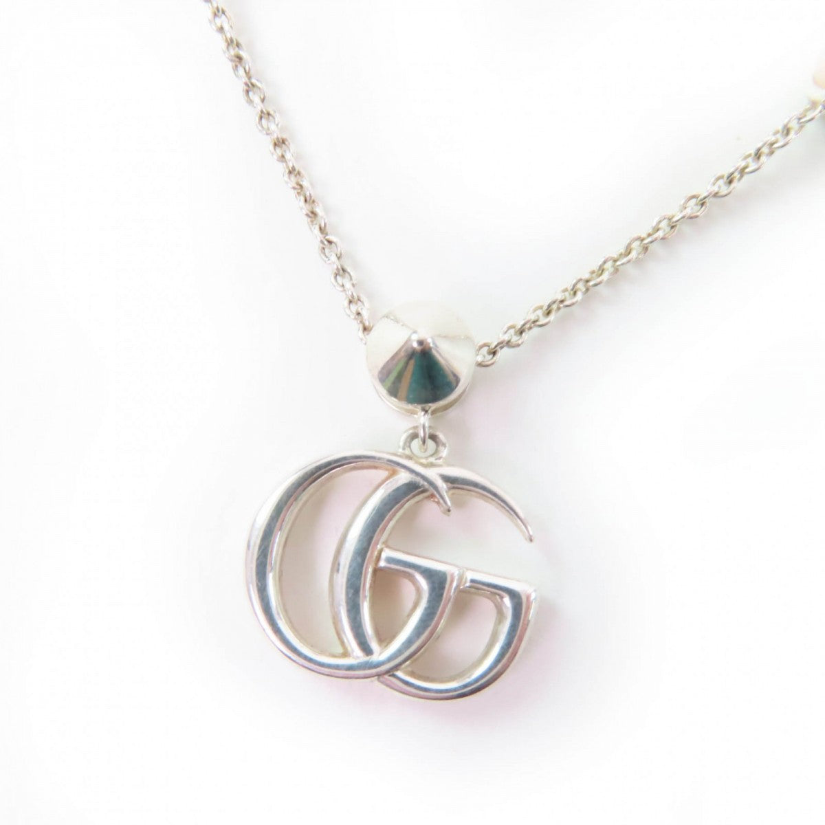 GUCCI Necklace 527399 Main: AG925, Part: Colored stones Silver pink Double G Mother of Pearl Necklace Women