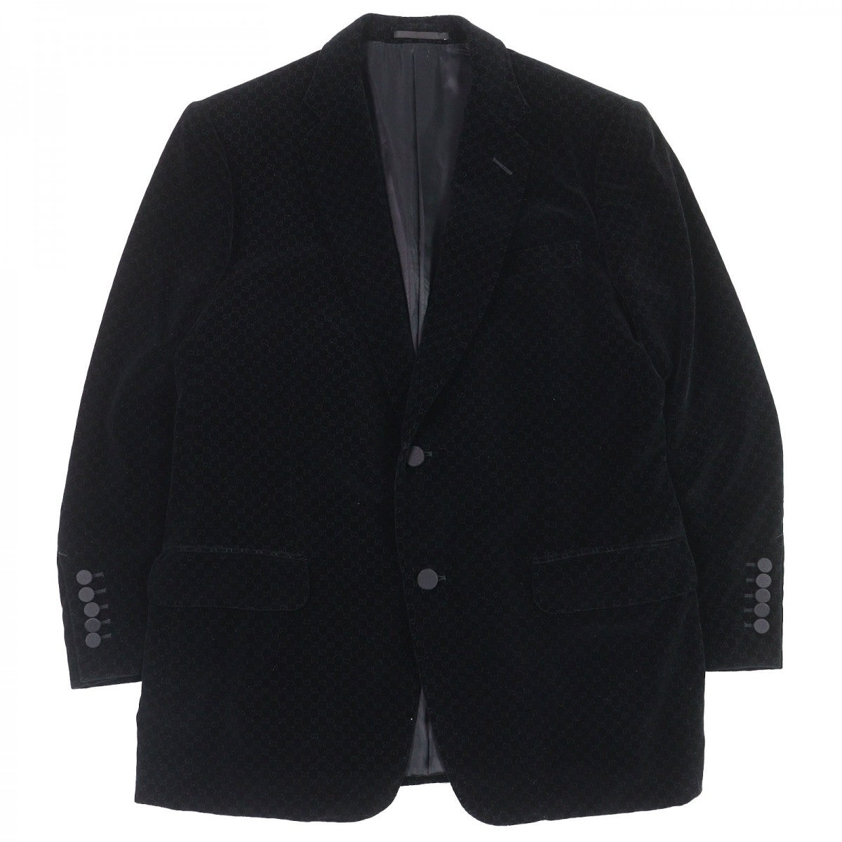 GUCCI tailored jacket Outer material: 76% cotton, Outer material: 24% silk, Lining: 100% cupra black mens 52