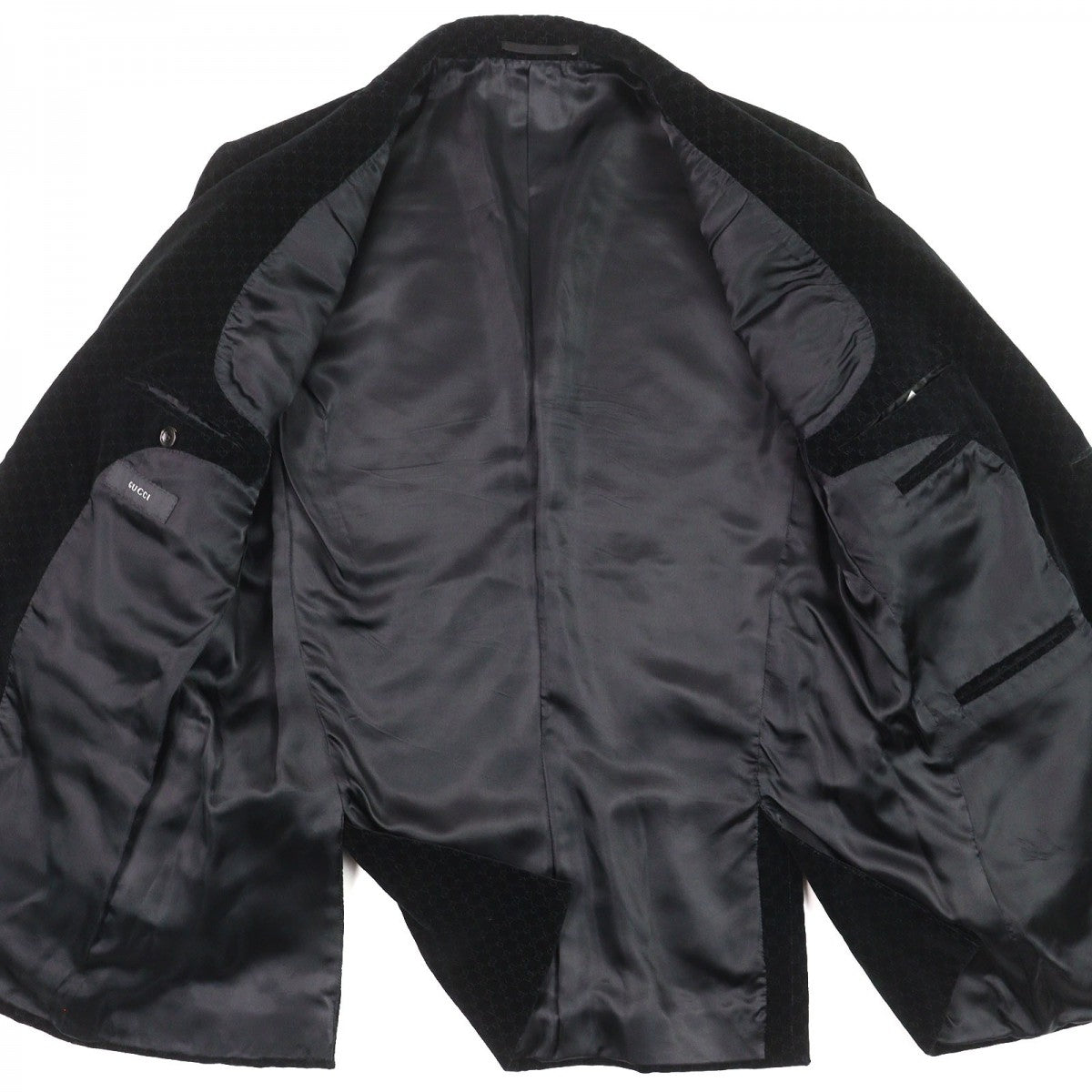 GUCCI tailored jacket Outer material: 76% cotton, Outer material: 24% silk, Lining: 100% cupra black mens 52