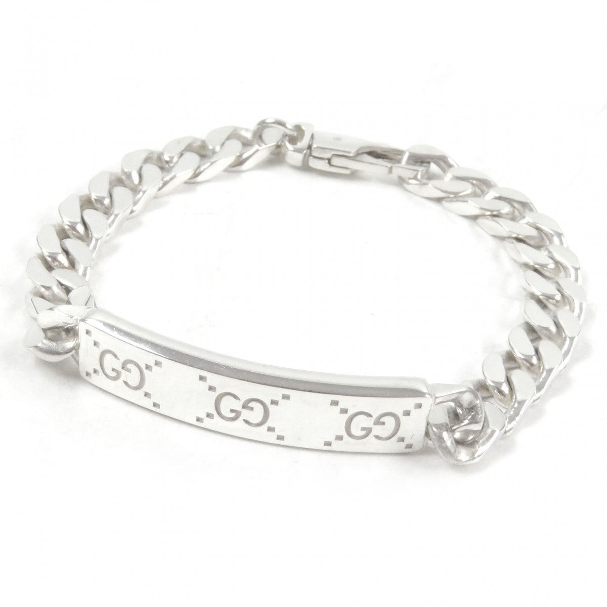 GUCCI bracelet 814851 Mainï¿½FAG925 Silver With signature GG tag mens 16