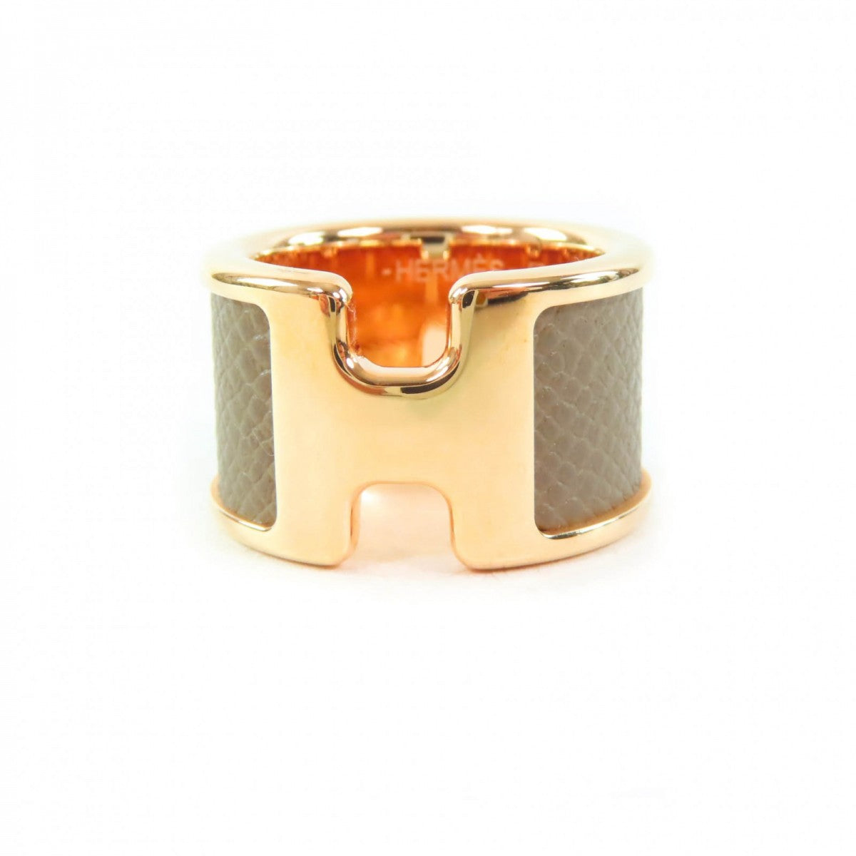 HERMES Ring Main: , Part: Metal Etoupe Pink Gold Olympe PM Women XS