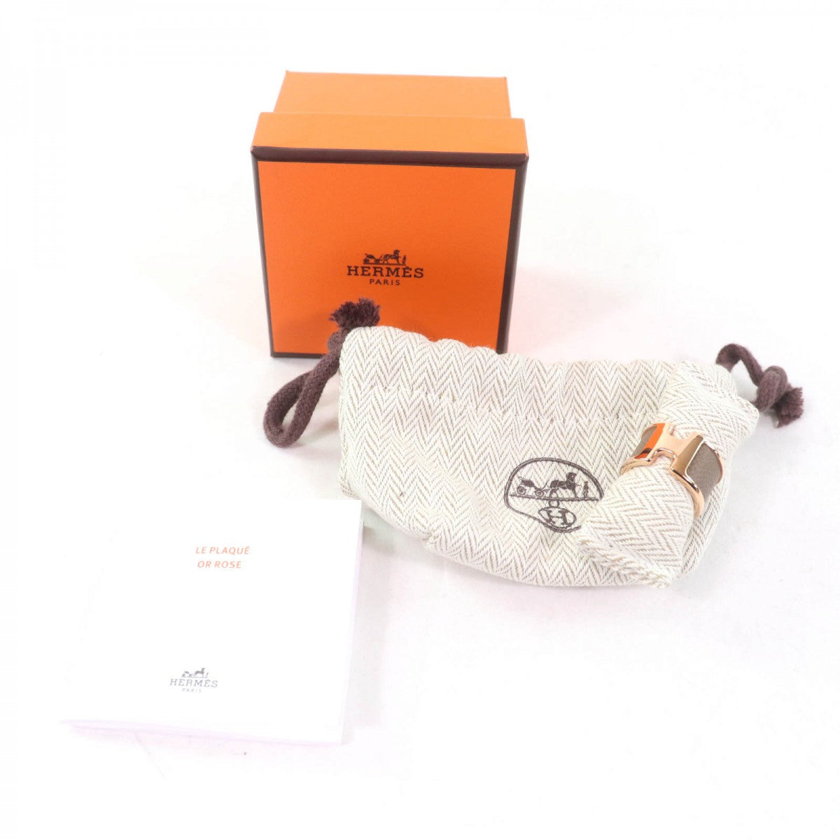 HERMES Ring Main: , Part: Metal Etoupe Pink Gold Olympe PM Women XS