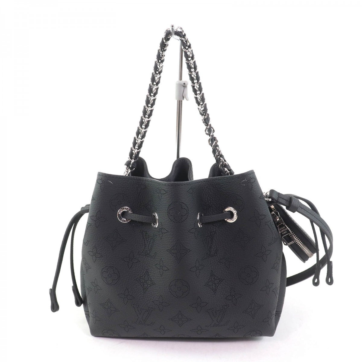 LOUIS VUITTON Shoulder Bag M57070 Monogram Mahina Canvas black Comes with a coin case Bella Women