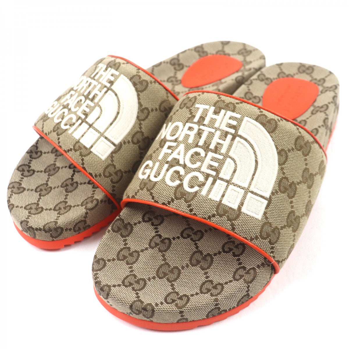 GUCCI Sandals 679904 Main: GG canvas, part: leather Brown orange mens 10