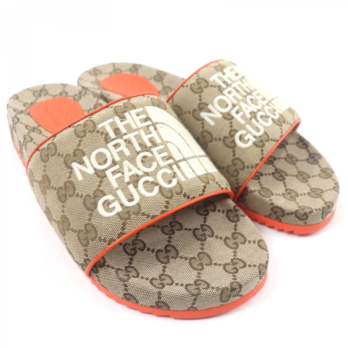 GUCCI Sandals 679904 Main: GG canvas, part: leather Brown orange mens 10
