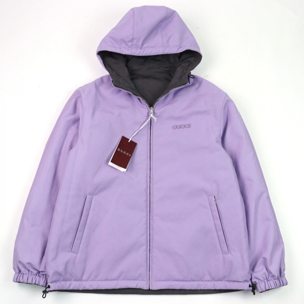 GUCCI Jacket 795697 Outer: 100% composite fiber, Outer: 58% polyester, Outer: 42% cotton, Lining: 100% cotton, Filling: 100% polyester Gray purple mens 48