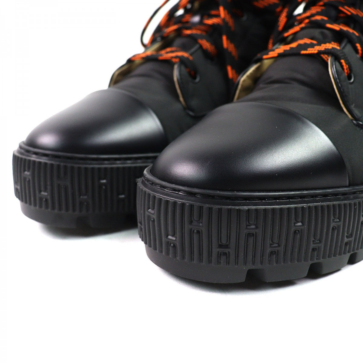 HERMES short boots Part: Leather black FRESH mens 41.5