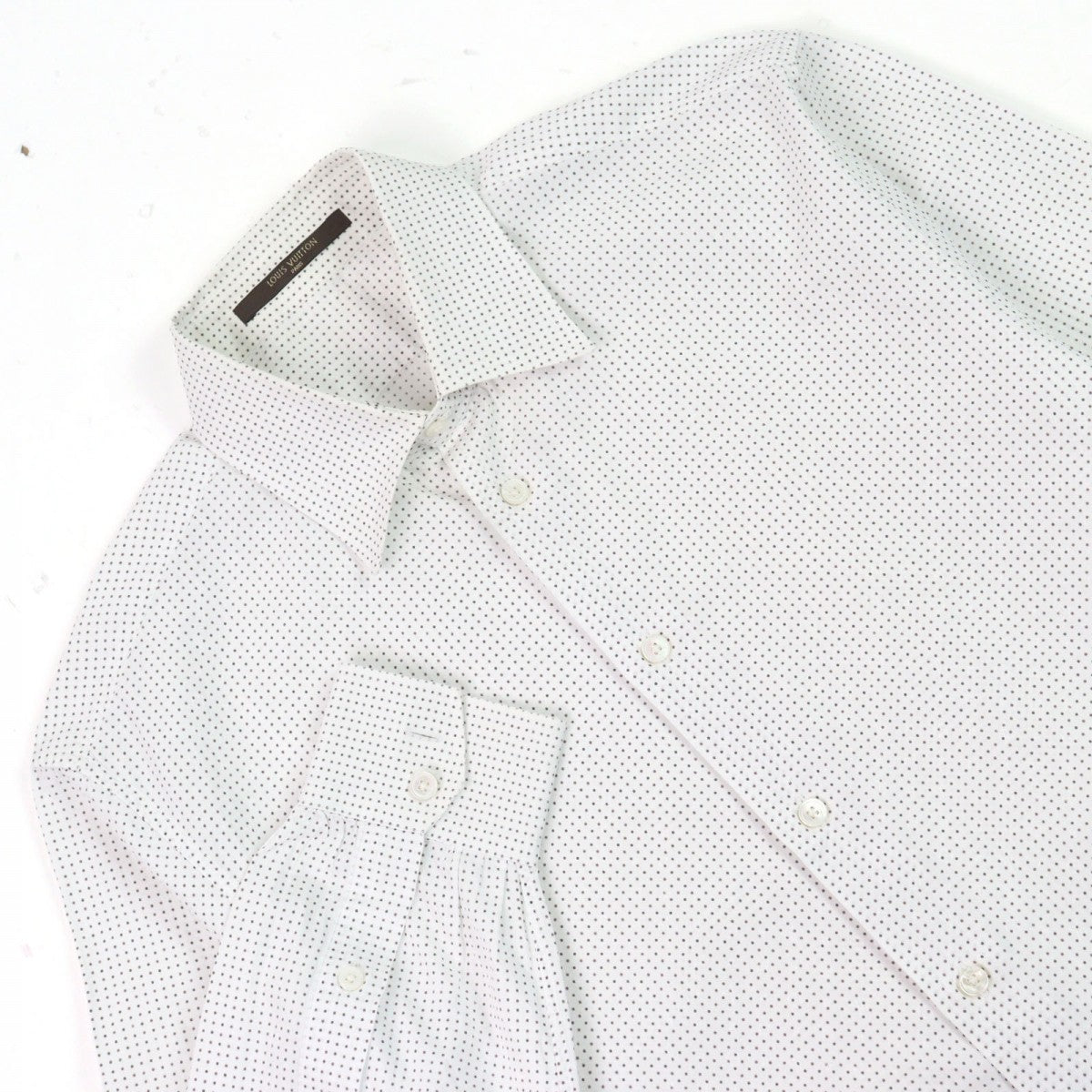 LOUIS VUITTON Long sleeve shirt cotton white Dot Pattern M