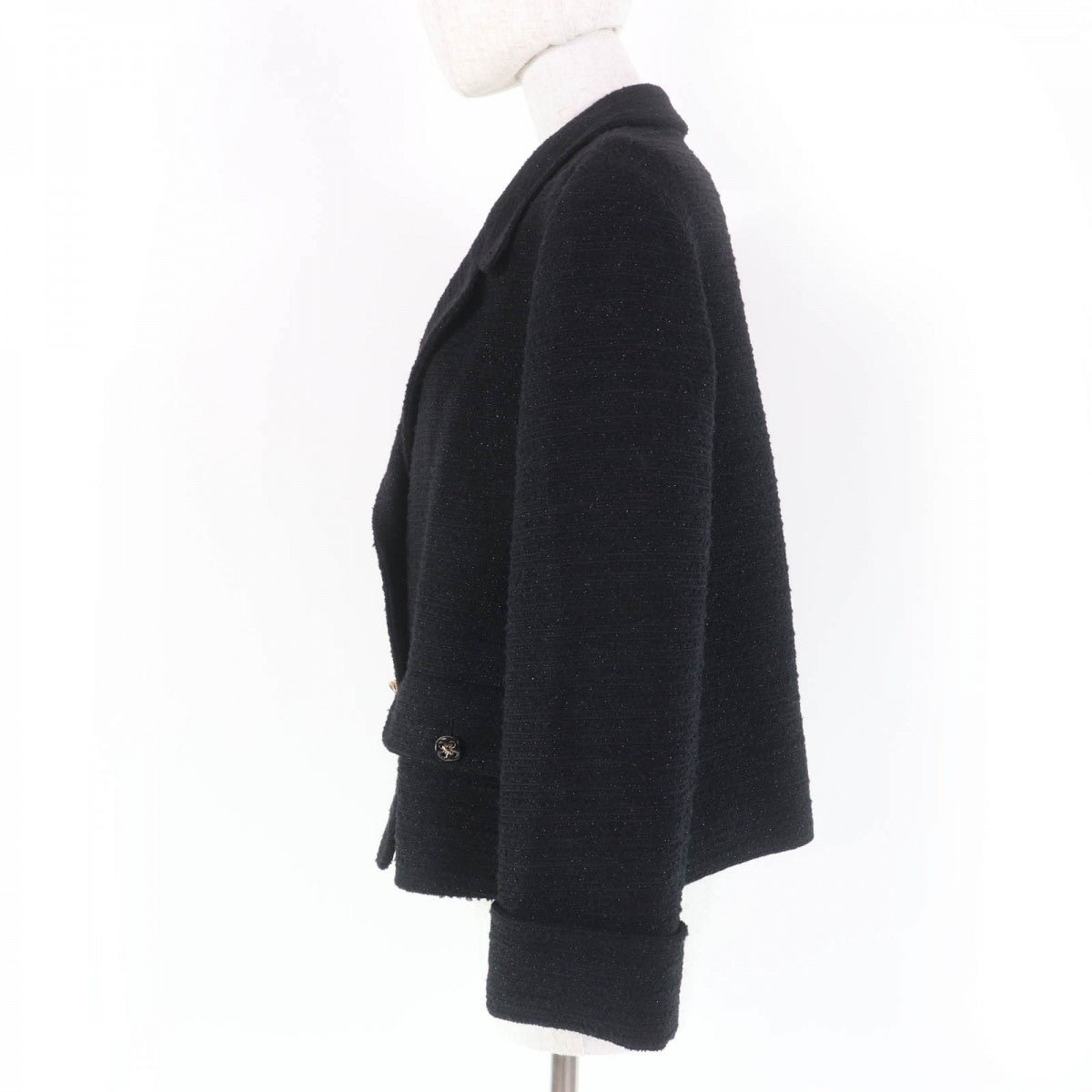 GUCCI Jacket 643287 Main: 85% wool, Main: 15% nylon, Part: 80% polyester, Part: 20% polyester, Lining: 100% rayon black Women 40