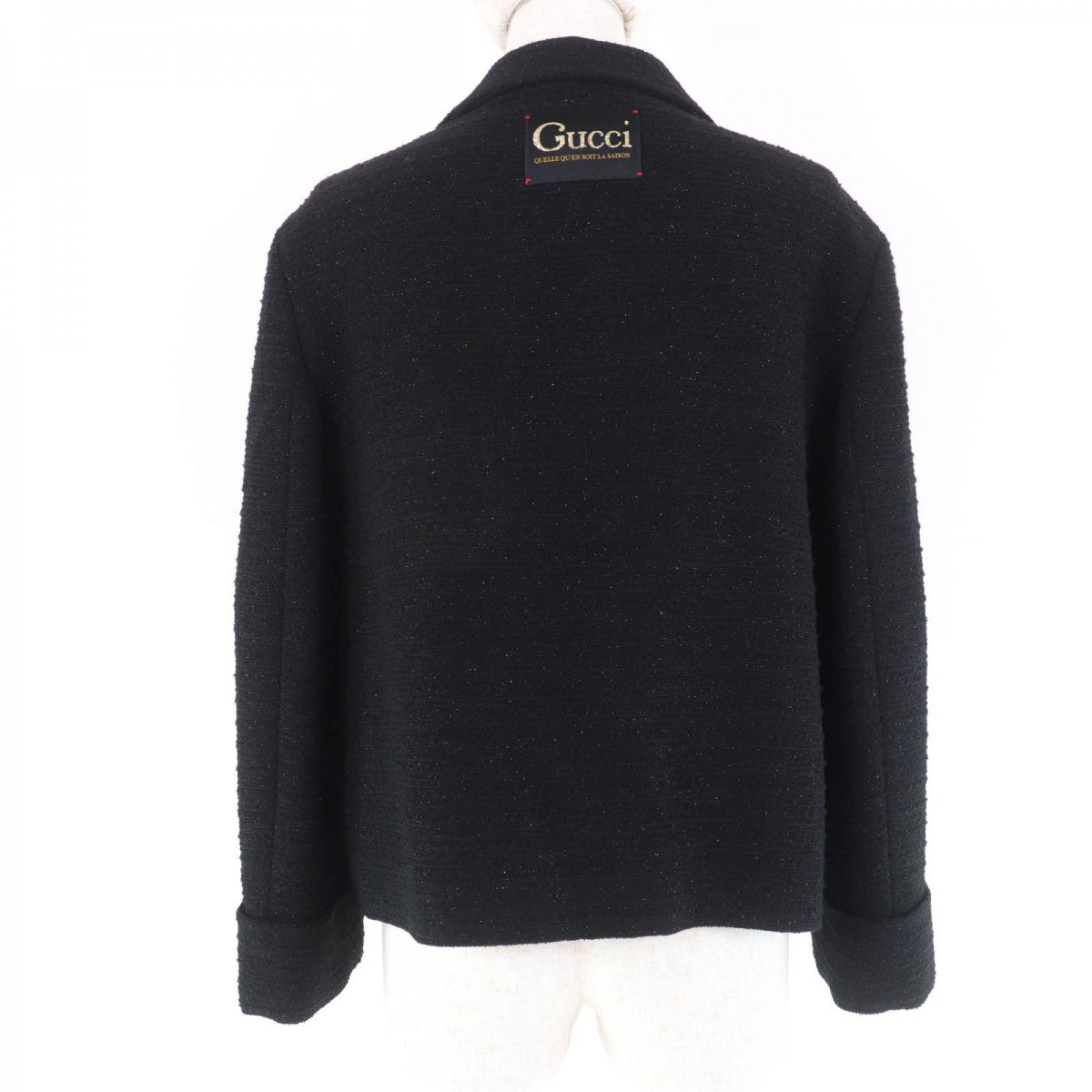 GUCCI Jacket 643287 Main: 85% wool, Main: 15% nylon, Part: 80% polyester, Part: 20% polyester, Lining: 100% rayon black Women 40