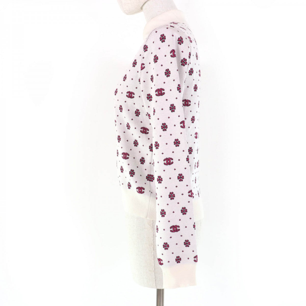 CHANEL knit P74276K10699 Main: 60% silk, Main: 22% cotton, Main: 15% viscose, Main: 3% polyester Ivory pink Women 36
