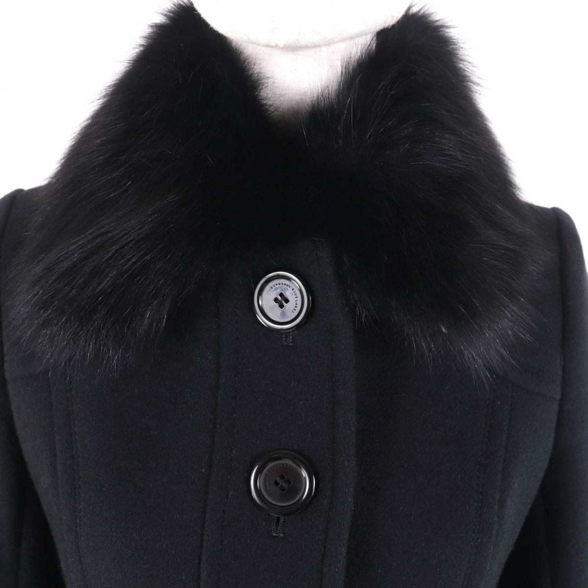 BURBERRY BLUE LABEL coat FNF10-772-09 Main: 60% wool, Main: 40% angora, Part: 100% wool, Fur: Fox black Women 38