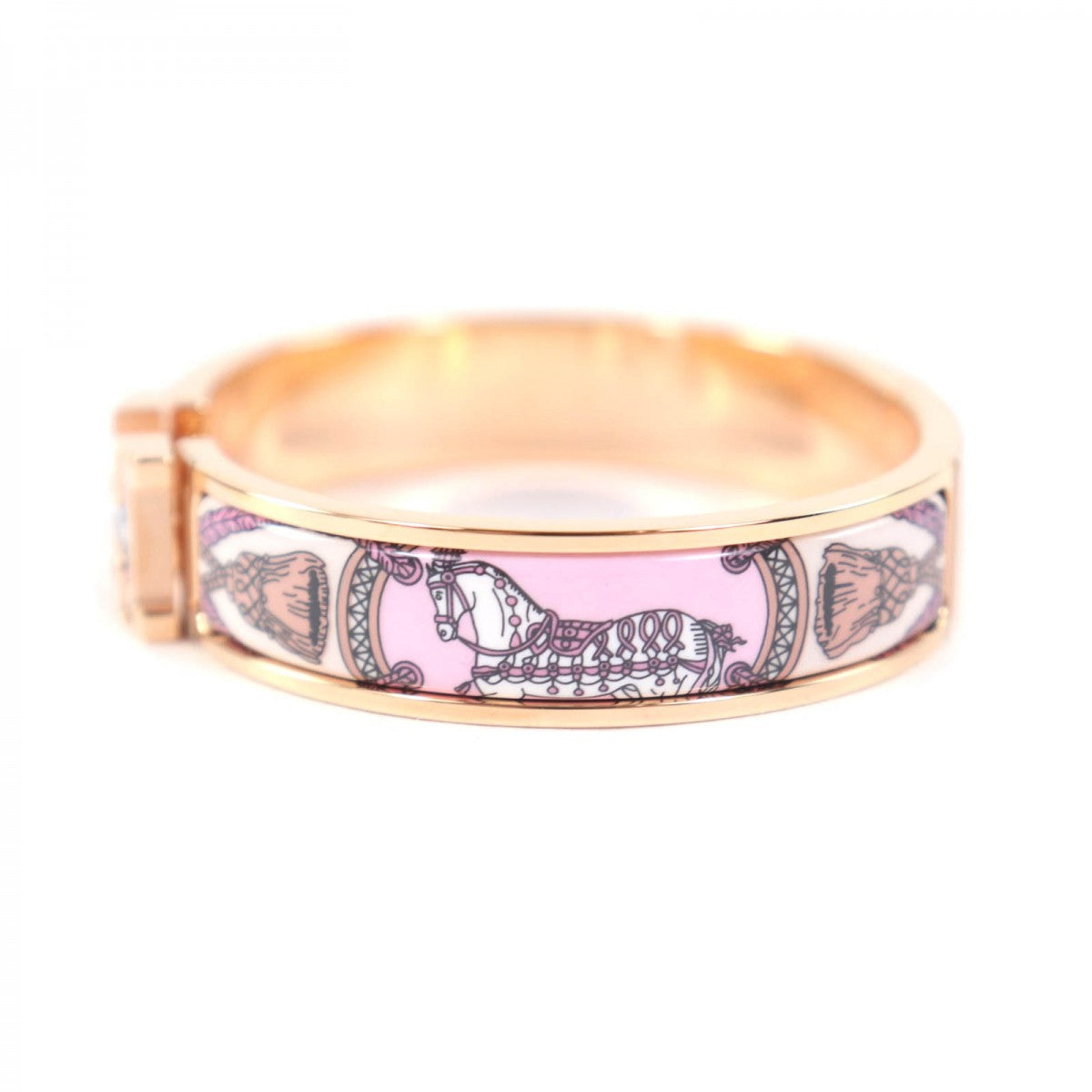HERMES Bangle Gold Plated, Enamel gold clicH/Gran Apara