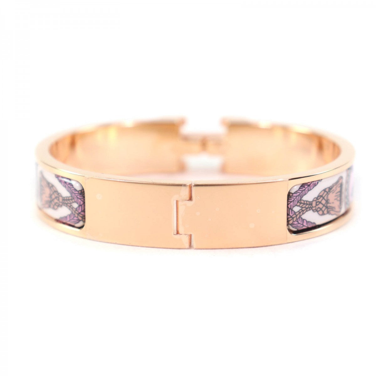 HERMES Bangle Gold Plated, Enamel gold clicH/Gran Apara