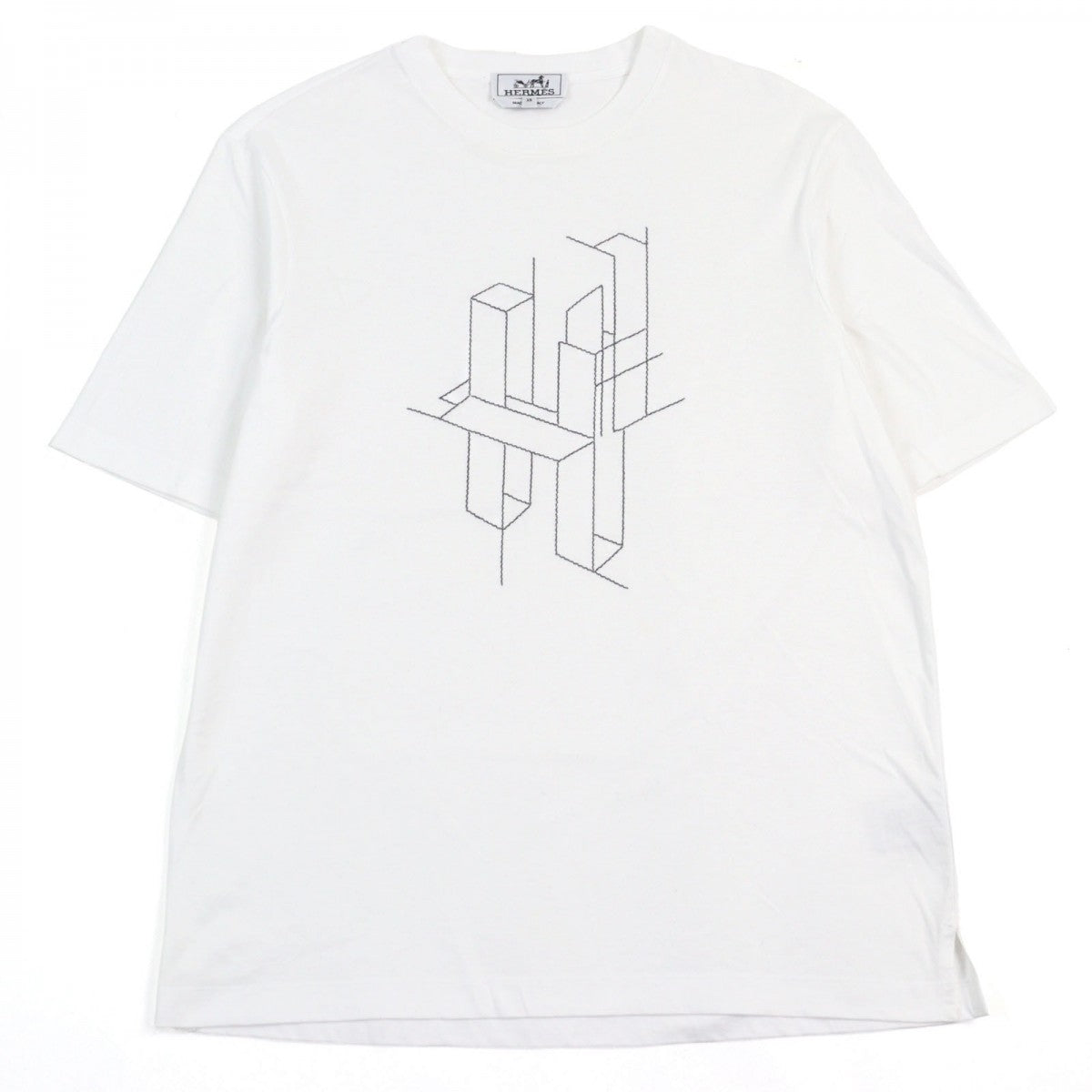 HERMES Short sleeve T-shirt cotton White type XS