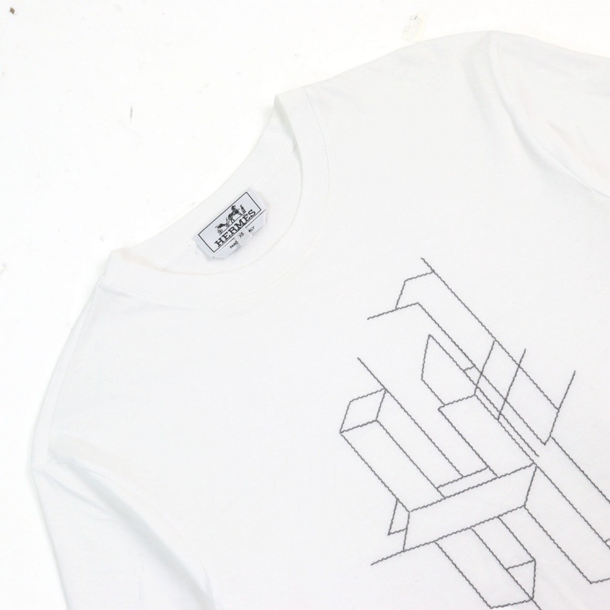 HERMES Short sleeve T-shirt cotton White type XS