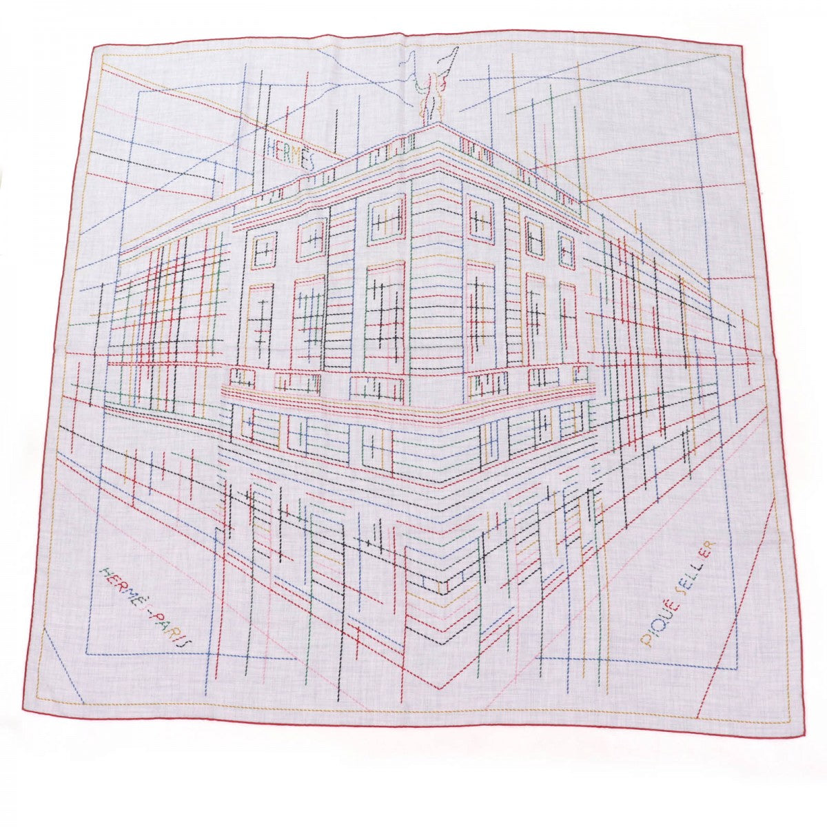 HERMES scarf cashmere Gris Chine Caregean PIQUE SELLIER