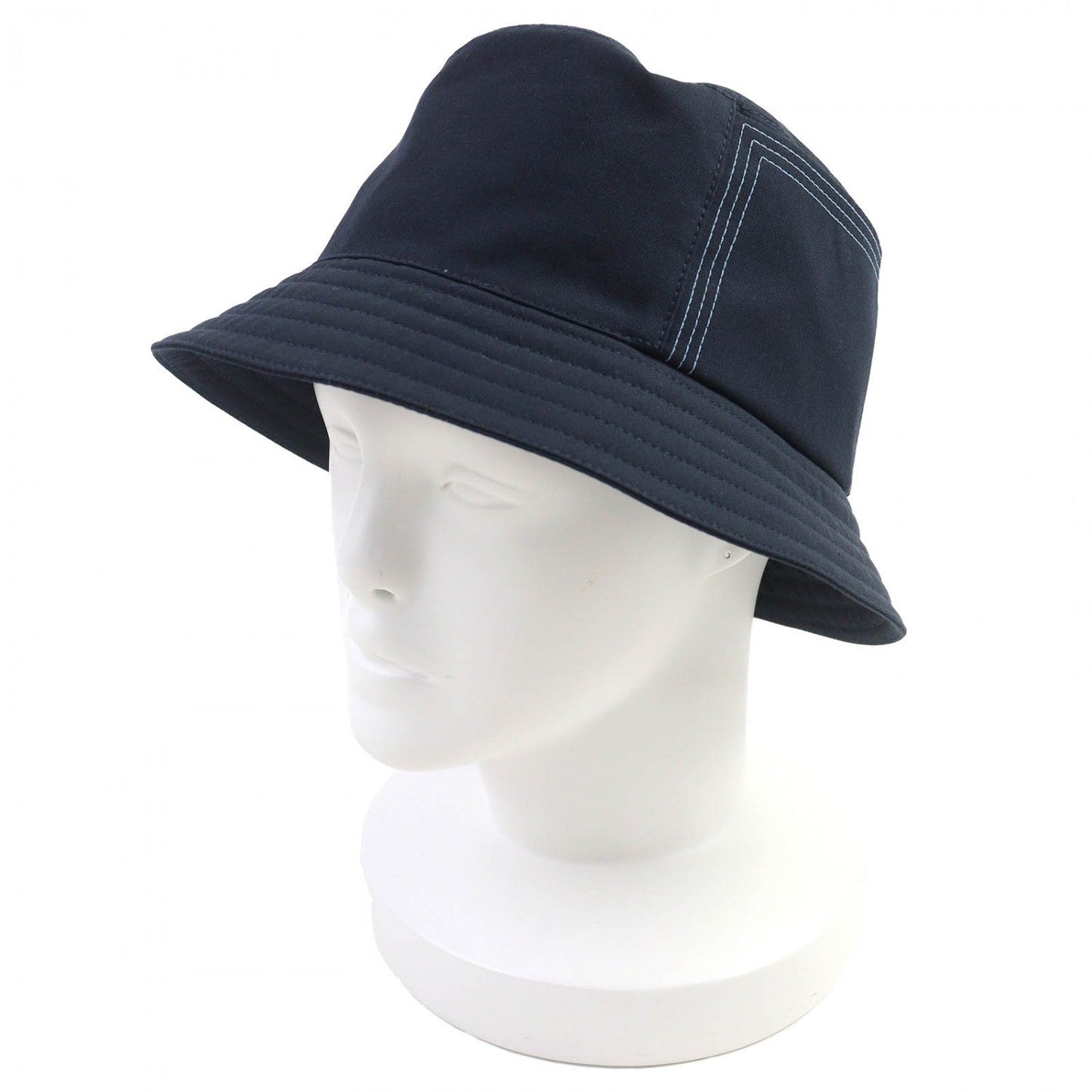 HERMES hat cotton Navy Fred Stitch 59