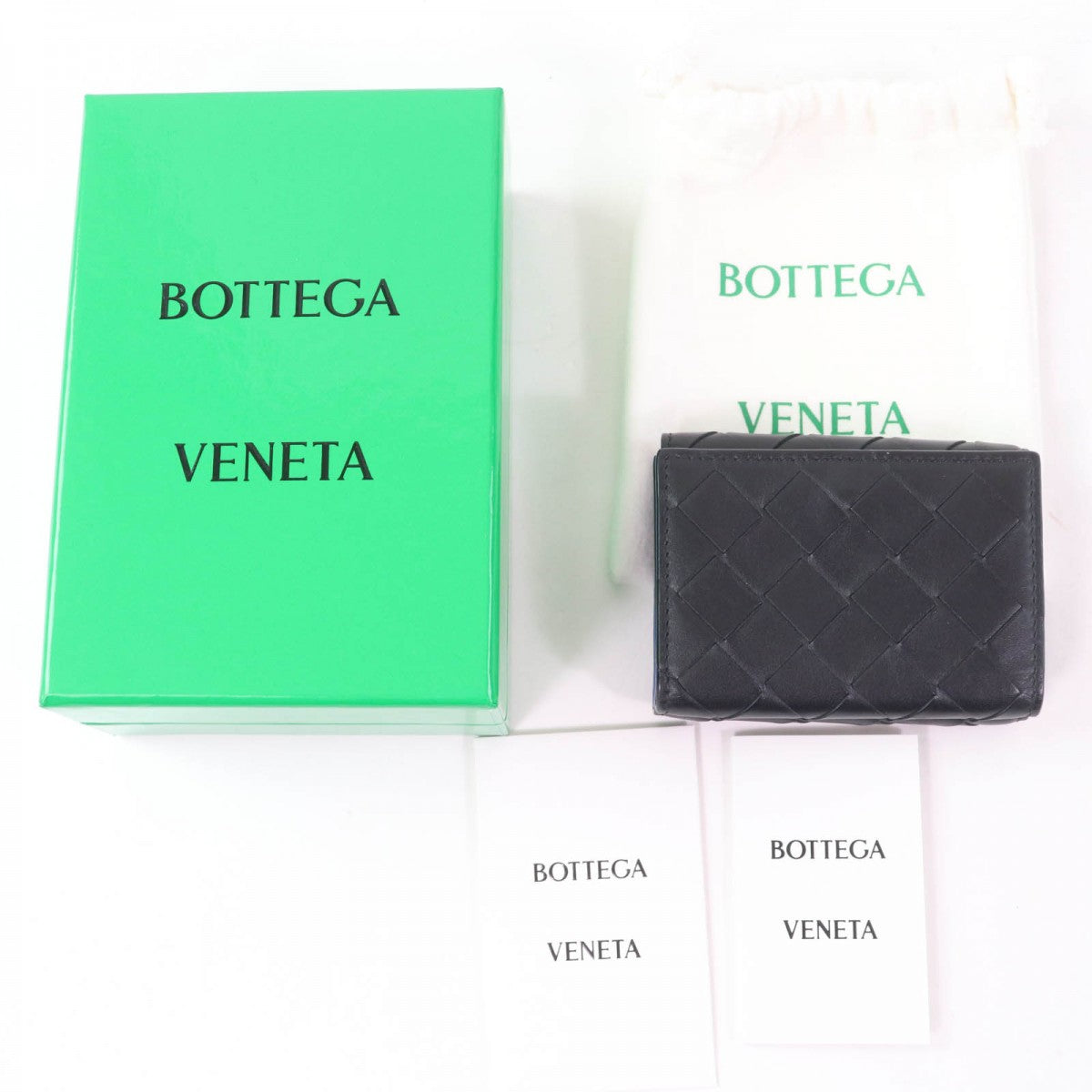 BOTTEGAVENETA Tri-fold wallet Main: Leather Black blue INTRECCIATO Tiny Tri-Fold Wallet Women