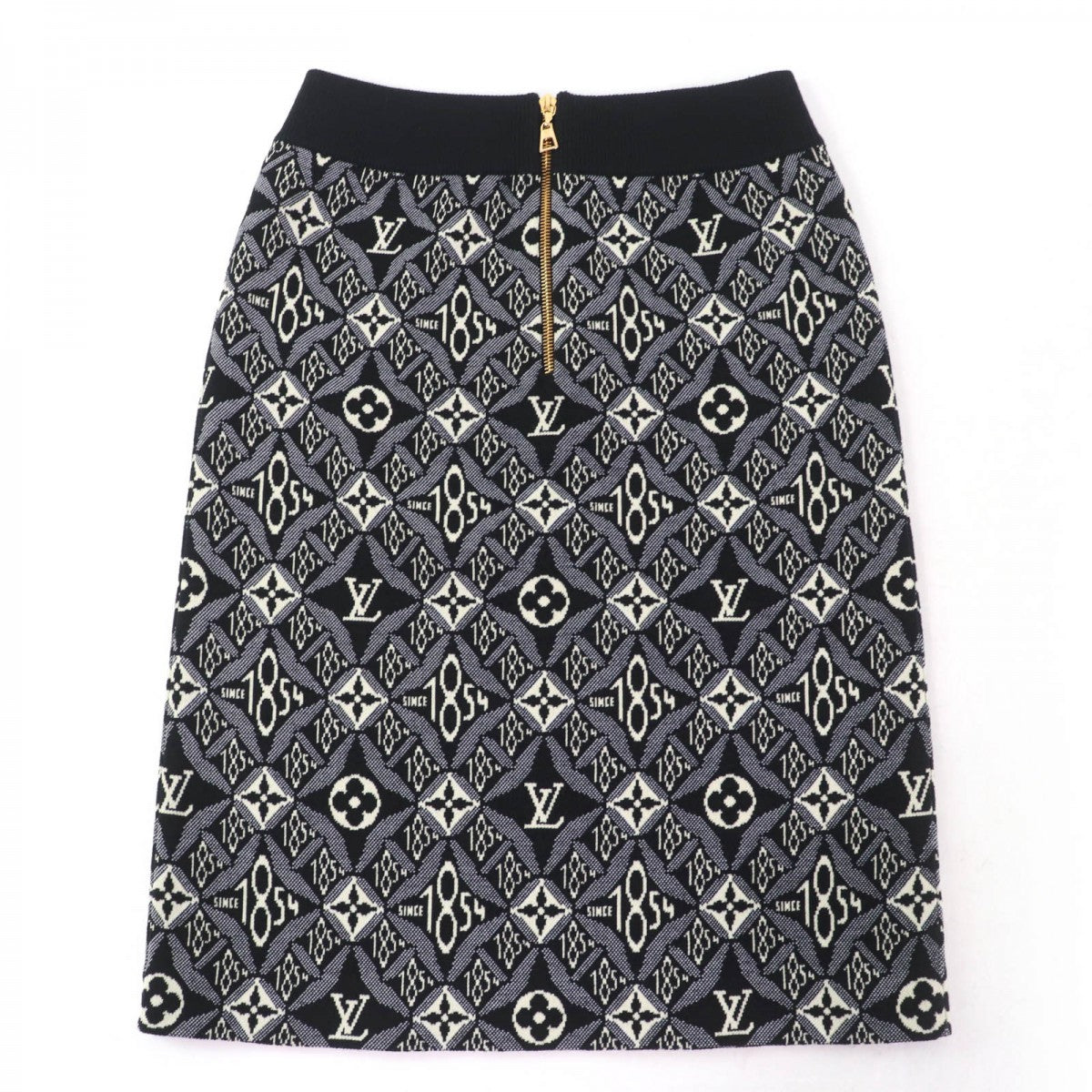 LOUIS VUITTON Tight Skirt Main: 62% wool, 37% nylon, 1% polyurethane Black type Women M