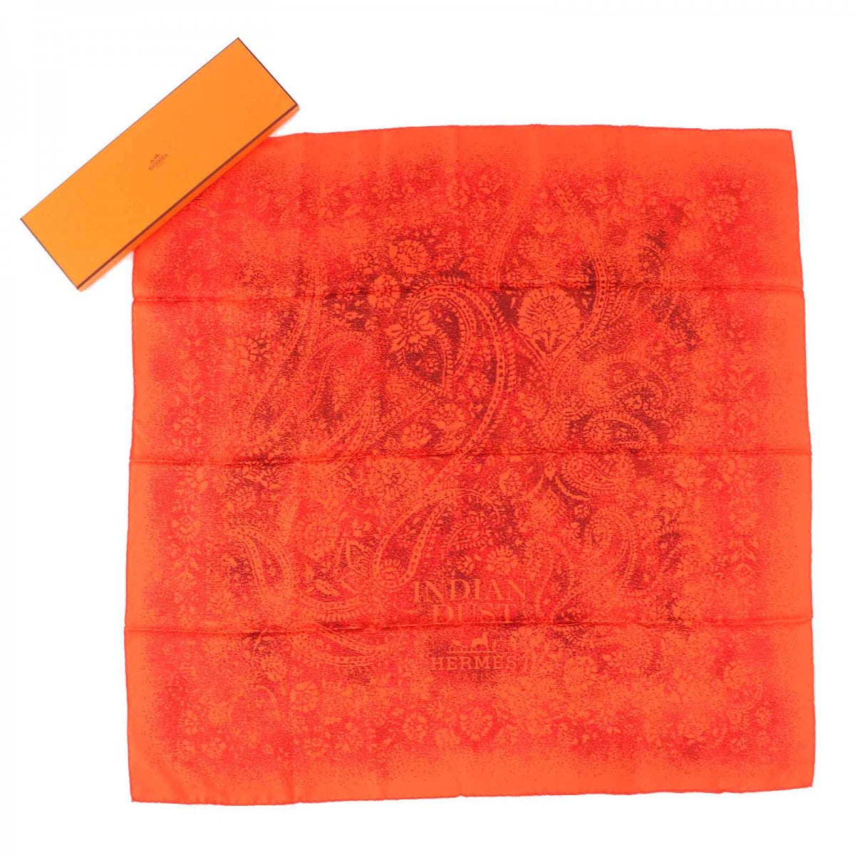 HERMES scarf Main: 100% silk Orange Carre90 INDIAN DUST Women