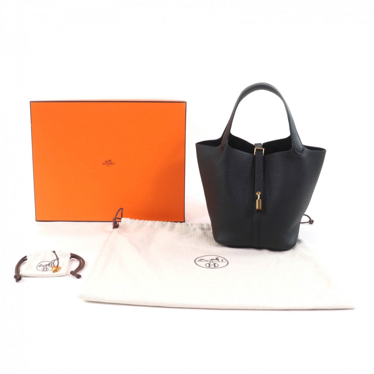 HERMES Handbag Main�FTaurillon Clemence black Picotan Lock MM Women