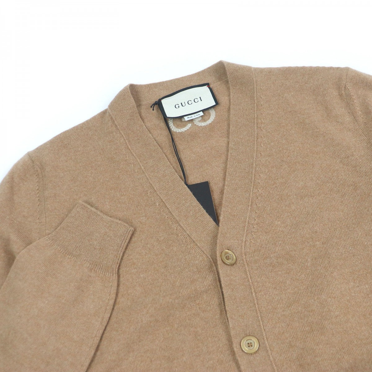 GUCCI cardigan 599866 Main: 100% cashmere, part: 50% acrylic, part: 50% wool beige mens S