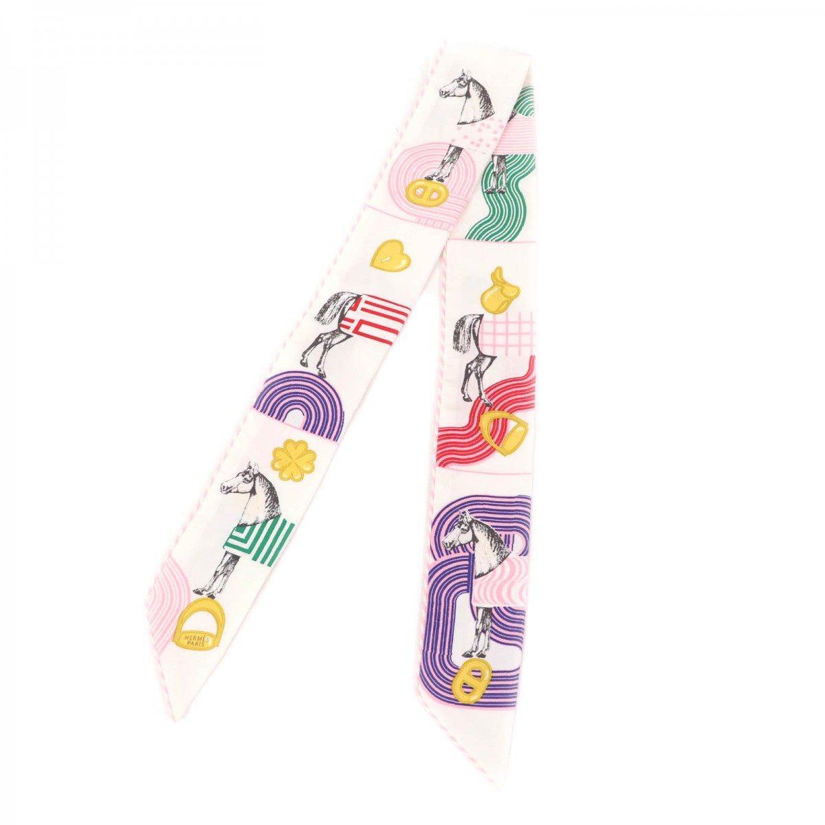 HERMES scarf silk BLANC/MULTI COLORE Garde Robe Pop Garde Robe Pop