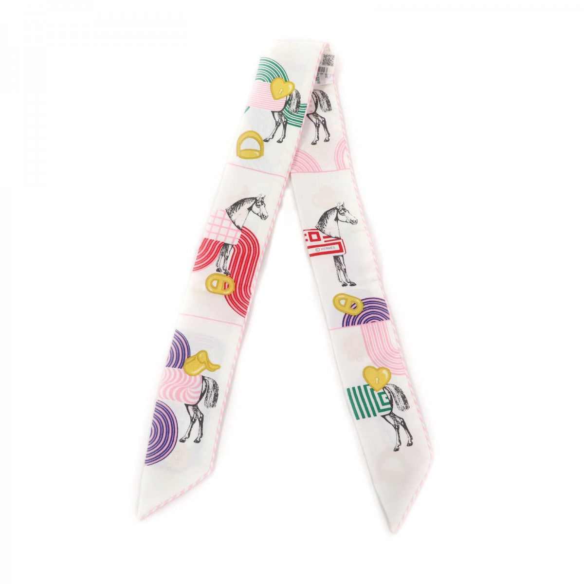 HERMES scarf silk BLANC/MULTI COLORE Garde Robe Pop Garde Robe Pop