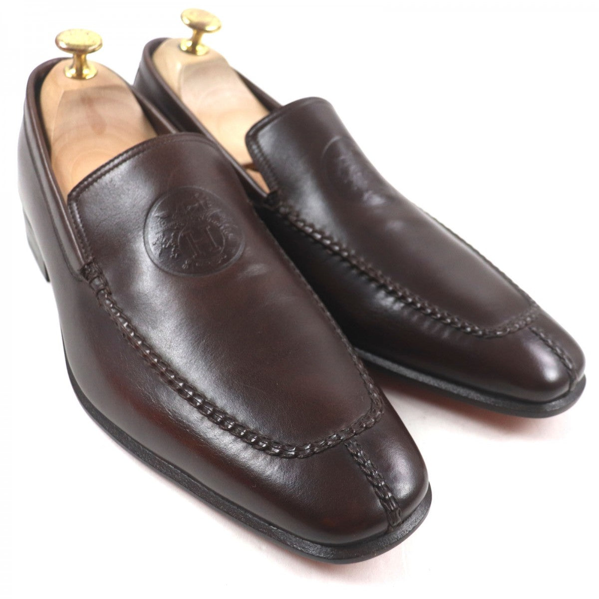 HERMES loafers Main: Leather Dark brown mens 40