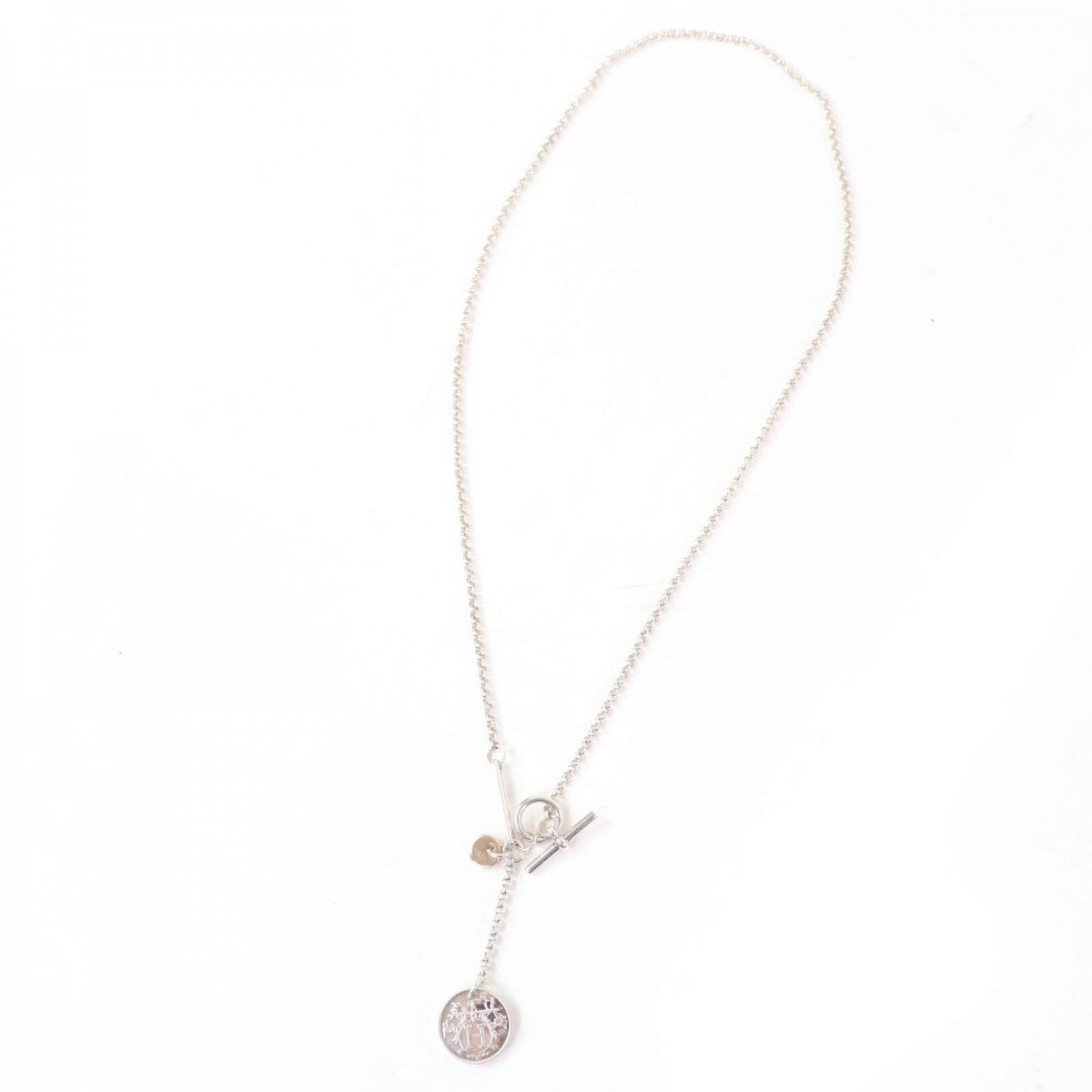 HERMES Necklace Main: AG925, Part: AU750 Silver gold Ex Libris PM Necklace Women