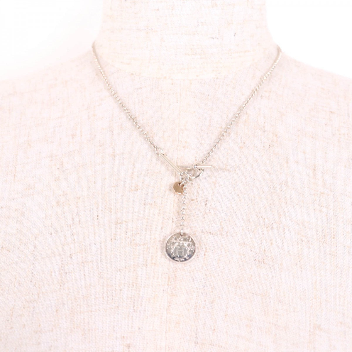 HERMES Necklace Main: AG925, Part: AU750 Silver gold Ex Libris PM Necklace Women