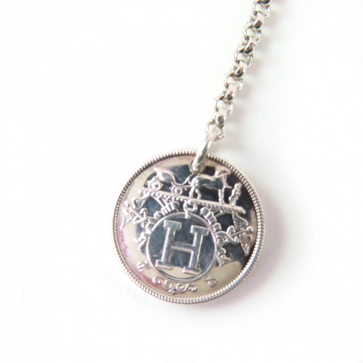 HERMES Necklace Main: AG925, Part: AU750 Silver gold Ex Libris PM Necklace Women