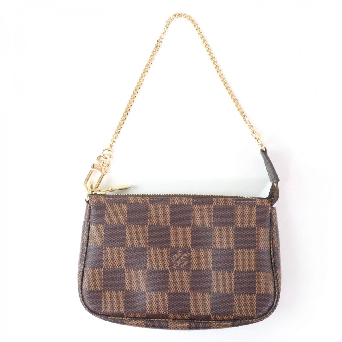 LOUIS VUITTON Pochette N58009 Main: Damier Ebene Brown Mini Pochette Accessoires Women