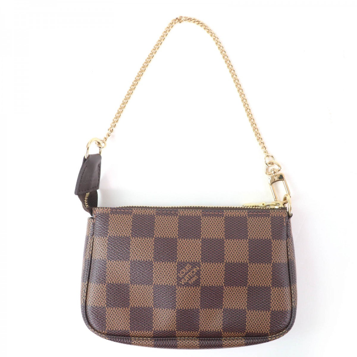 LOUIS VUITTON Pochette N58009 Main: Damier Ebene Brown Mini Pochette Accessoires Women
