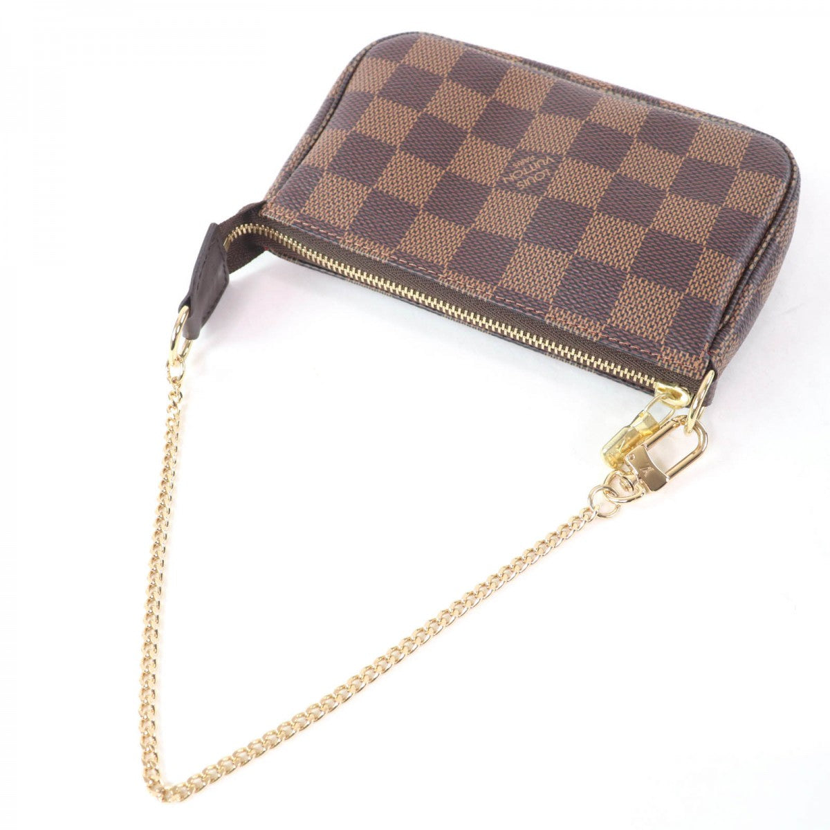 LOUIS VUITTON Pochette N58009 Main: Damier Ebene Brown Mini Pochette Accessoires Women