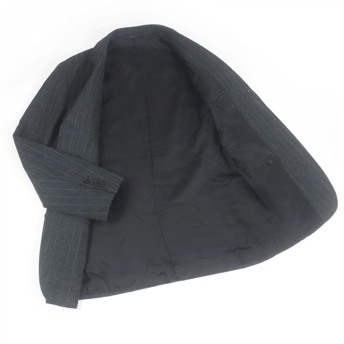 HERMES suit Main: 100% wool, Lining: 100% cupra, Filling: 55% polyethylene, Filling: 40% polyester, Filling: 5% nylon gray mens 48