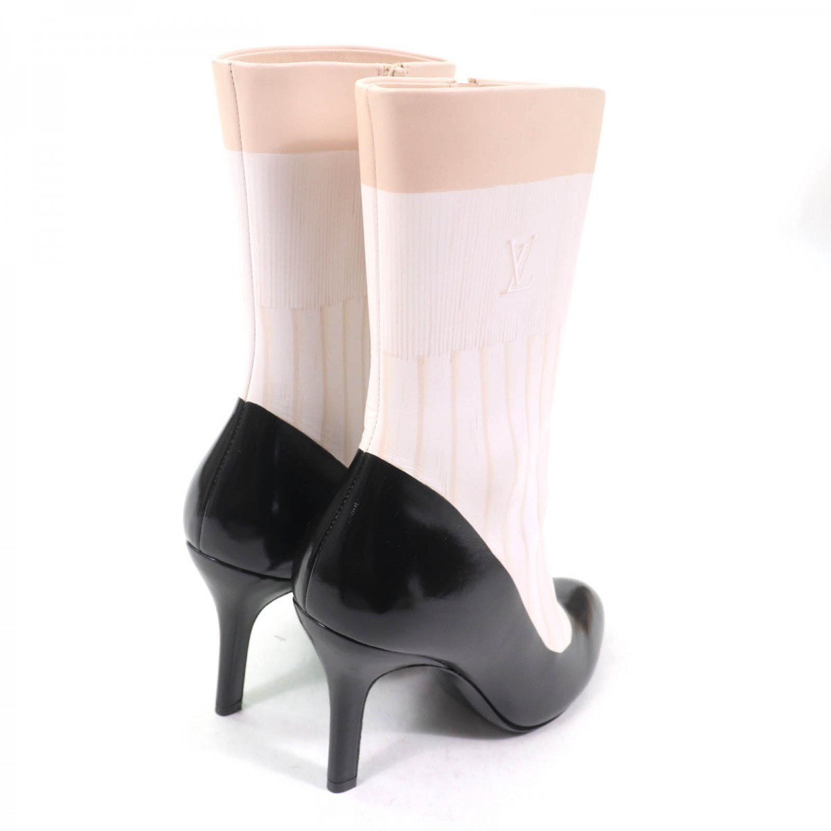 LOUIS VUITTON Ankle boots Main: Leather Black White Illusion Line Women 37.5