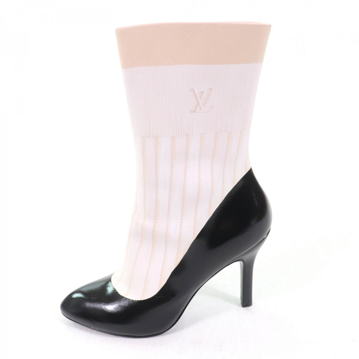 LOUIS VUITTON Ankle boots Main: Leather Black White Illusion Line Women 37.5