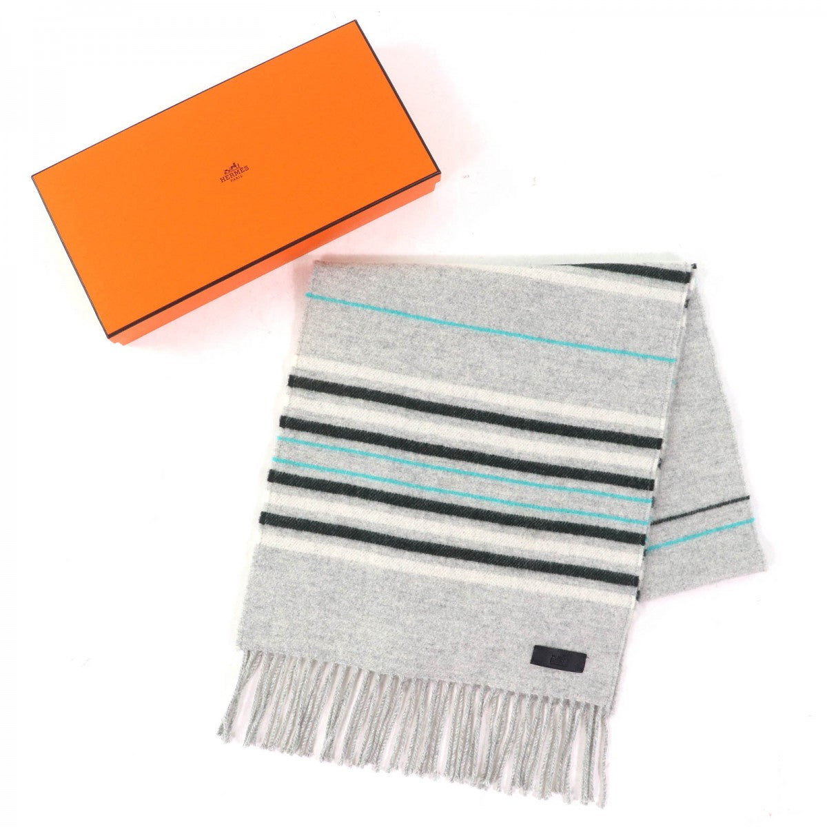 HERMES Scarf Main: 100% cashmere Gris Chine Neo Rocabar Women