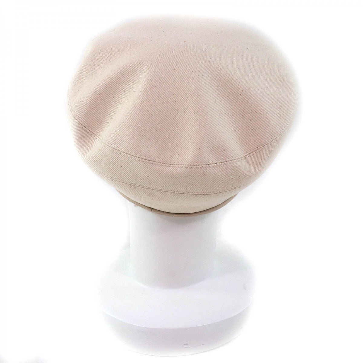 HERMES beret Outer: 100% cotton, Leather: Cowhide, Lining: 65% rayon, Lining: 35% silk Ivory Saint Honore Charm Women 57