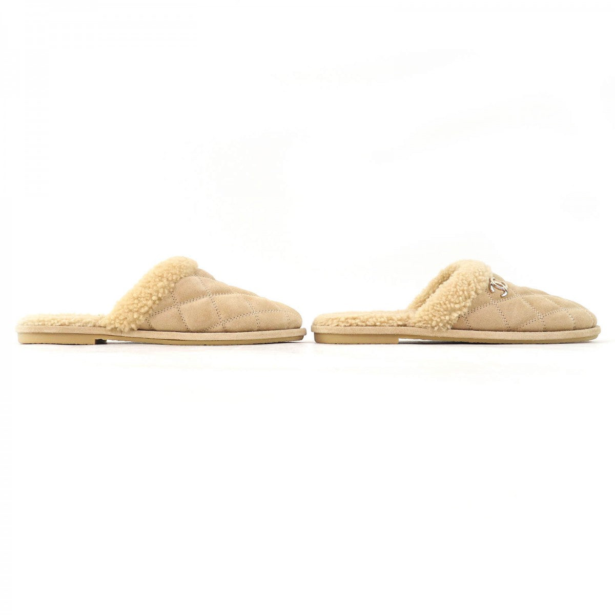 CHANEL Mule G45121 Bore beige Room shoes Matrasse Women 36