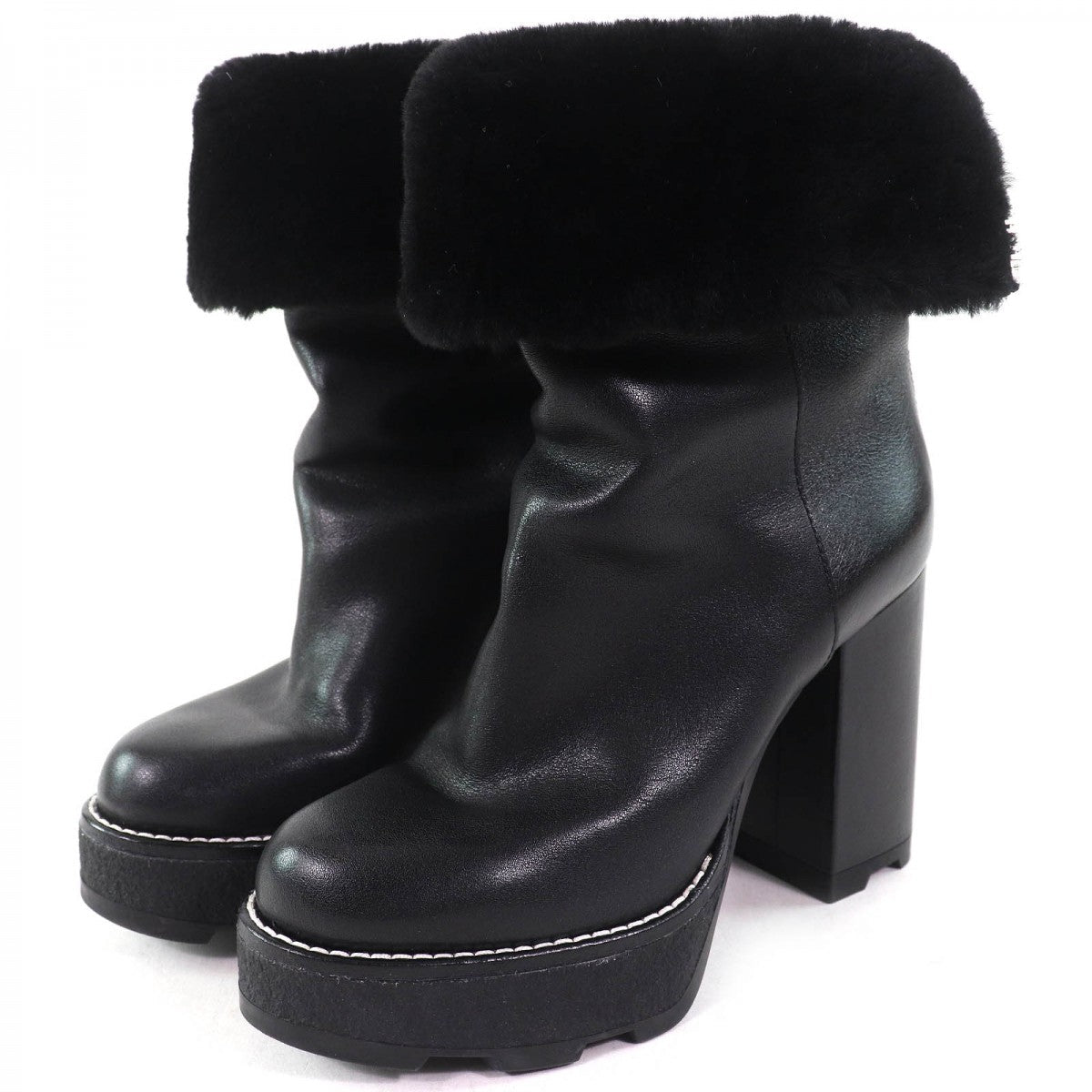 LOUIS VUITTON short boots Main: Mouton black Bobur line Women 36.5